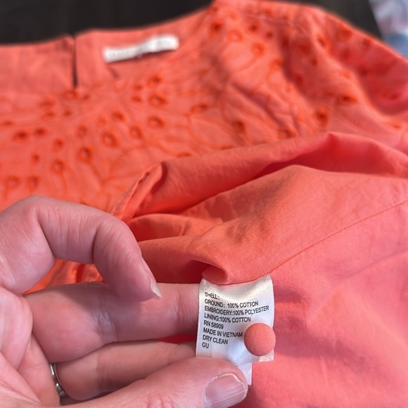 Preston & York Coral Eyelet & Botanical Embroidery Blouse - Picture 5 of 7